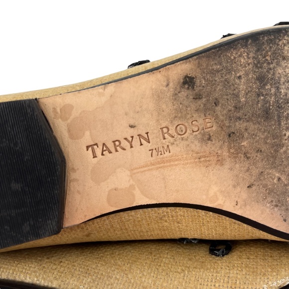 Taryn Rose Bubka Embroidered Coated Canvas Leather Flats Size 7.5 - Picture 8 of 13
